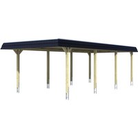 SKANHOLZ Carport »Wendland«, BxT: 409 x 870 cm, Firsthöhe: 247 cm, farbbehandelt - grau von SKANHOLZ