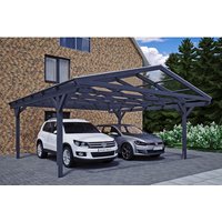 SKANHOLZ Carport »Wendland«, BxT: 570 x 648 cm, Firsthöhe: 308 cm, farbbehandelt - grau von SKANHOLZ