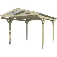 SKANHOLZ Carport »Westerwald«, BxT: 362 x 541 cm, Firsthöhe: 281 cm, lasiert - weiss von SKANHOLZ