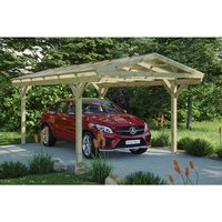 SKANHOLZ Carport »Westerwald«, BxT: 362 x 648 cm, Firsthöhe: 281 cm, unbehandelt - beige von SKANHOLZ