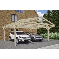 SKANHOLZ Carport »Westerwald«, BxT: 570 x 648 cm, Firsthöhe: 314 cm, unbehandelt - beige von SKANHOLZ