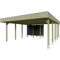 SKANHOLZ Doppelcarport »Friesland Set 14«, 557 x 708 cm (BxT), mit Abstellraum - gruen von SKANHOLZ