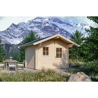 SKANHOLZ Gartenhaus »Arosa«, Holz, BxHxT: 400 x 287 x 250 cm (Außenmaße inkl. Dachüberstand) - beige von SKANHOLZ
