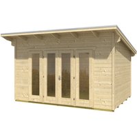 SKANHOLZ Gartenhaus »Ostende«, BxT: 390 x 310 cm (Aufstellmaße), Pultdach - beige von SKANHOLZ