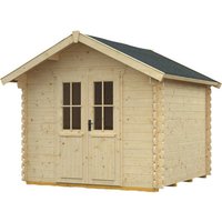 SKANHOLZ Gartenhaus »Palma«, Holz, BxHxT: 280 x 256 x 200 cm (Außenmaße inkl. Dachüberstand) - beige von SKANHOLZ