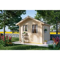 SKANHOLZ Gartenhaus »Porto«, Holz, BxHxT: 280 x 256 x 250 cm (Außenmaße inkl. Dachüberstand) - beige von SKANHOLZ