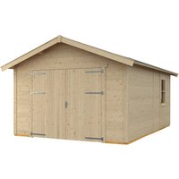 SKANHOLZ Holzgarage »Varberg«, BxT: 370 x 525 cm (Außenmaße), Holz - beige von SKANHOLZ