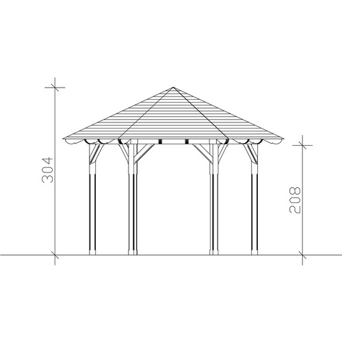 SKANHOLZ Pavillon »Colmar 2«, Zeltdach, sechseckig, BxHxT: 420 x 304 x 364 cm - beige von SKANHOLZ
