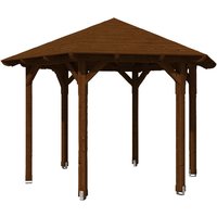 SKANHOLZ Pavillon »Colmar 2«, Zeltdach, sechseckig, BxHxT: 420 x 304 x 364 cm - braun von SKANHOLZ