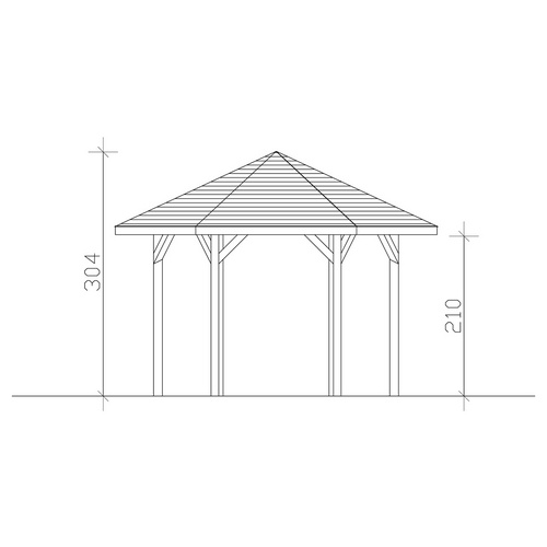 SKANHOLZ Pavillon »Nancy 2«, Zeltdach, sechseckig, BxHxT: 420 x 304 x 364 cm - beige von SKANHOLZ