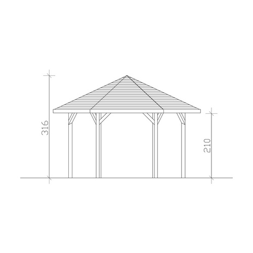 SKANHOLZ Pavillon »Nancy 3«, Zeltdach, sechseckig, BxHxT: 480 x 316 x 416 cm - grau von SKANHOLZ