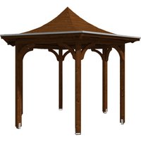 SKANHOLZ Pavillon »Versailles«, Zeltdach, sechseckig, BxHxT: 418 x 332 x 360 cm - braun von SKANHOLZ