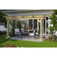 SKANHOLZ Terrassenüberdachung »Ancona«, Breite: 434 cm, Dach: Polycarbonat (PC), braun von SKANHOLZ