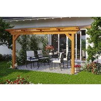 SKANHOLZ Terrassenüberdachung »Ancona«, Breite: 434 cm, Dach: Polycarbonat (PC), eiche hell - braun von SKANHOLZ