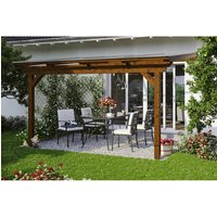 SKANHOLZ Terrassenüberdachung »Ancona«, Breite: 434 cm, Dach: Polycarbonat (PC), nussbaum - braun von SKANHOLZ