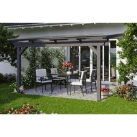 SKANHOLZ Terrassenüberdachung »Ancona«, Breite: 434 cm, Dach: Polycarbonat (PC), schiefer - grau von SKANHOLZ