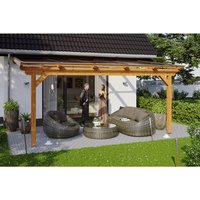 SKANHOLZ Terrassenüberdachung »Ancona«, Breite: 541 cm, Dach: Polycarbonat (PC), eiche hell - braun von SKANHOLZ