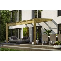 SKANHOLZ Terrassenüberdachung »Novara«, Breite: 450 cm, Dach: Polycarbonat (PC), braun von SKANHOLZ