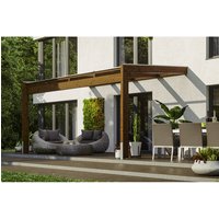 SKANHOLZ Terrassenüberdachung »Novara«, Breite: 450 cm, Dach: Polycarbonat (PC), nussbaum - braun von SKANHOLZ