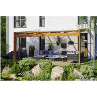 SKANHOLZ Terrassenüberdachung »Novara«, Breite: 557 cm, Dach: Polycarbonat (PC), eiche hell - braun von SKANHOLZ