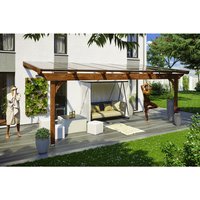 SKANHOLZ Terrassenüberdachung »Ravenna«, Breite: 648 cm, Dach: Polycarbonat (PC), nussbaum - braun von SKANHOLZ