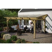 SKANHOLZ Terrassenüberdachung »Sanremo«, Breite: 541 cm, Dach: Polycarbonat (PC), natur - beige von SKANHOLZ