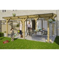 SKANHOLZ Terrassenüberdachung »Siena«, Breite: 541 cm, Dach: Polycarbonat (PC), natur - beige von SKANHOLZ