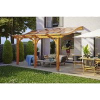 SKANHOLZ Terrassenüberdachung »Venezia«, Breite: 434 cm, Dach: Polycarbonat (PC), eiche hell - braun von SKANHOLZ