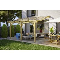 SKANHOLZ Terrassenüberdachung »Venezia«, Breite: 434 cm, Dach: Polycarbonat (PC), natur - beige von SKANHOLZ