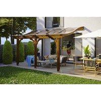 SKANHOLZ Terrassenüberdachung »Venezia«, Breite: 434 cm, Dach: Polycarbonat (PC), nussbaum - braun von SKANHOLZ