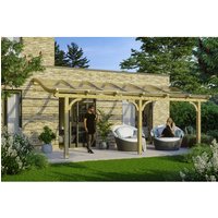 SKANHOLZ Terrassenüberdachung »Venezia«, Breite: 648 cm, Dach: Polycarbonat (PC), natur - beige von SKANHOLZ