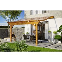 SKANHOLZ Terrassenüberdachung »Verona«, Breite: 434 cm, Dach: Polycarbonat (PC), eiche hell - braun von SKANHOLZ