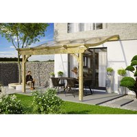 SKANHOLZ Terrassenüberdachung »Verona«, Breite: 434 cm, Dach: Polycarbonat (PC), natur - beige von SKANHOLZ