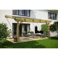 SKANHOLZ Terrassenüberdachung »Verona«, Breite: 541 cm, Dach: Polycarbonat (PC), natur - beige von SKANHOLZ