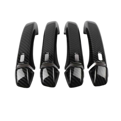 SKASVBKDE For MG ZS 2017 2018 2019 2020 2021 2022 ABS Chrom Glänzend Schwarz Seite Türgriff Abdeckung Borte Aufkleber Auto Styling Zubehör Türinnengriffe(Carbon 4 holes) von SKASVBKDE