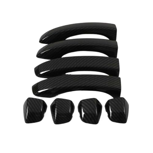 SKASVBKDE For MG ZS 2017 2018 2019 2020 2021 2022 ABS Chrom Glänzend Schwarz Seite Türgriff Abdeckung Borte Aufkleber Auto Styling Zubehör Türinnengriffe(Carbon Fiber Black) von SKASVBKDE