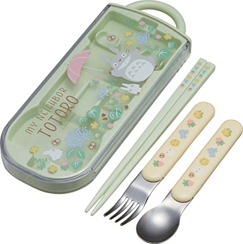 My Neighbor Totoro Utensilien-Set – inklusive wiederverwendbarer Gabel, Löffel, Essstäbchen und Tragetasche – authentisches japanisches Design – langlebig, spülmaschinenfest – Blumenfeld von SKATER