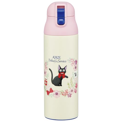SKATER Kiki la Petite sorcière Bouteille One Push Jiji Flower Garland 500 ml Thermos mit Doppelwand und 500 ml Fassungsvermögen aus Edelstahl von SKATER