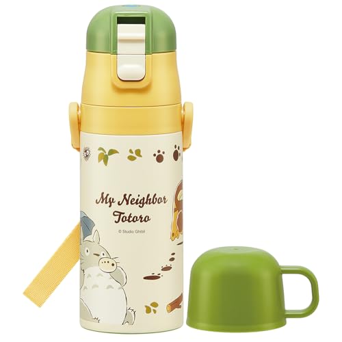 SKATER SKDC3-A Kinderfreundliche Leichte Edelstahl 2-Wege Wasserflasche 349.0 ml (350ml) My Neighbor Totoro Katzenbus für Kinder Direkttrinken Becher inklusive Becher Edelstahl von SKATER