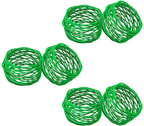 SKAVIJ Indischer Handgefertigter Runder Serviettenring aus Metallgeflecht, 6er-Set für Abendessen, Party, Serviettenhalter für den täglichen Gebrauch Grün von SKAVIJ