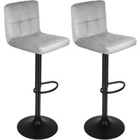 2er-Set Barhocker,aus Samtstoff,für Bar, Theke und Küche,hellgrau 2er-Set Barhocker,aus Samtstoff,für Bar, Theke und Küche,hellgrau von SKECTEN