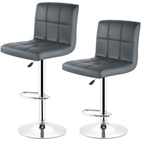 2er-Set Barhocker Leder mit Rückenlehne drehbar höhenverstellbar 92-112cm Grau 2er-Set Barhocker Leder mit Rückenlehne drehbar höhenverstellbar 92-112cm Grau von SKECTEN
