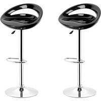2er-Set Barstuhl,360°Drehung, höhenverstellbar,mit Fußstütze, für Bar, Arbeitszimmer, Küche (Schwarz) von SKECTEN