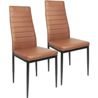 2er Set Esszimmerstühle mit Rückenlehne,Polsterstuhl aus Metall,braun von SKECTEN