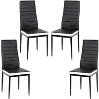 4er Set Esszimmerstühle mit Rückenlehne,Polsterstuhl aus Metallbeine,Schwarz+Weiß von SKECTEN