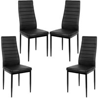 4er Set Esszimmerstühle mit Rückenlehne,Polsterstuhl aus Metallbeine,Schwarz 4er Set Esszimmerstühle mit Rückenlehne,Polsterstuhl aus Metallbeine,Schwarz von SKECTEN
