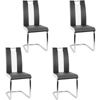 4er-set Esszimmerstühle Set Freischwinger Stühle Schwingstuhl Hochlehner Esszimmer Kunstleder [Schwarz und weiß] von SKECTEN