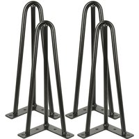 4x Hairpin Legs Tischbeine Möbelfüße diy Tischbeine Haarnadelbeine Metalltischbeine Schwarz 30cm von SKECTEN
