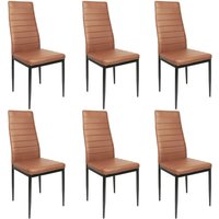 6er Set Esszimmerstühle mit Rückenlehne,Polsterstuhl aus Metallbeine,braun von SKECTEN