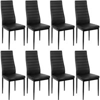 8er Set Esszimmerstühle mit Rückenlehne,Polsterstuhl aus Metallbeine,Schwarz von SKECTEN